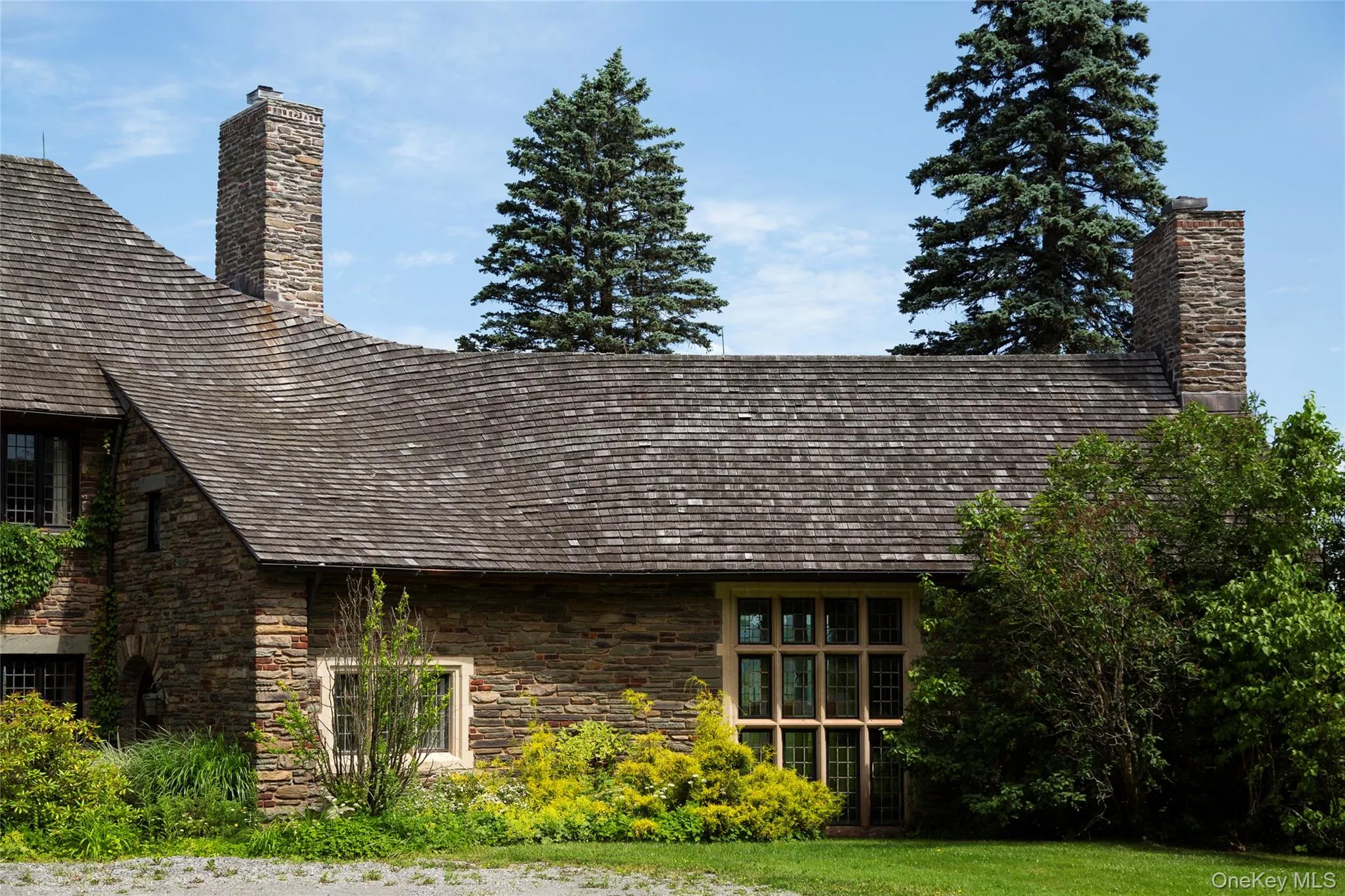Exterior view of stone siding Exterior view of stone siding