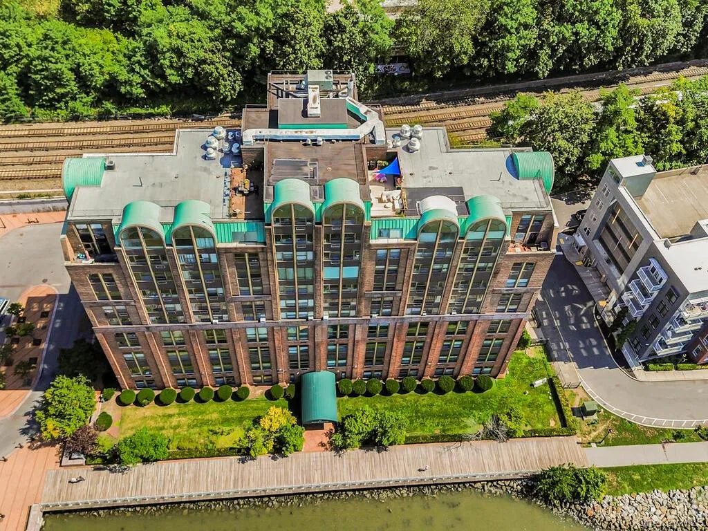 Bird's eye view of apartment complex Bird's eye view of apartment complex