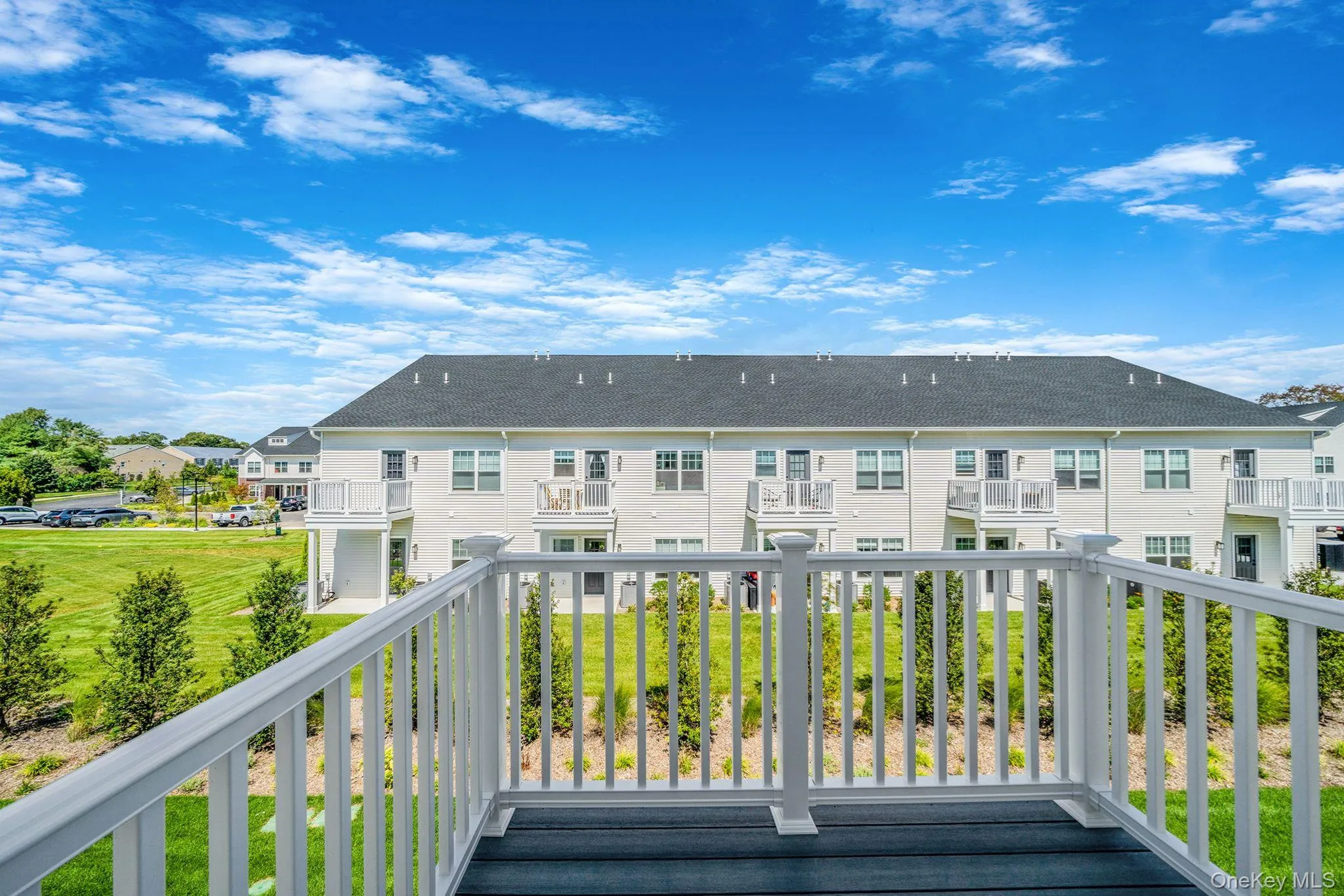 Deck with a residential view Deck with a residential view