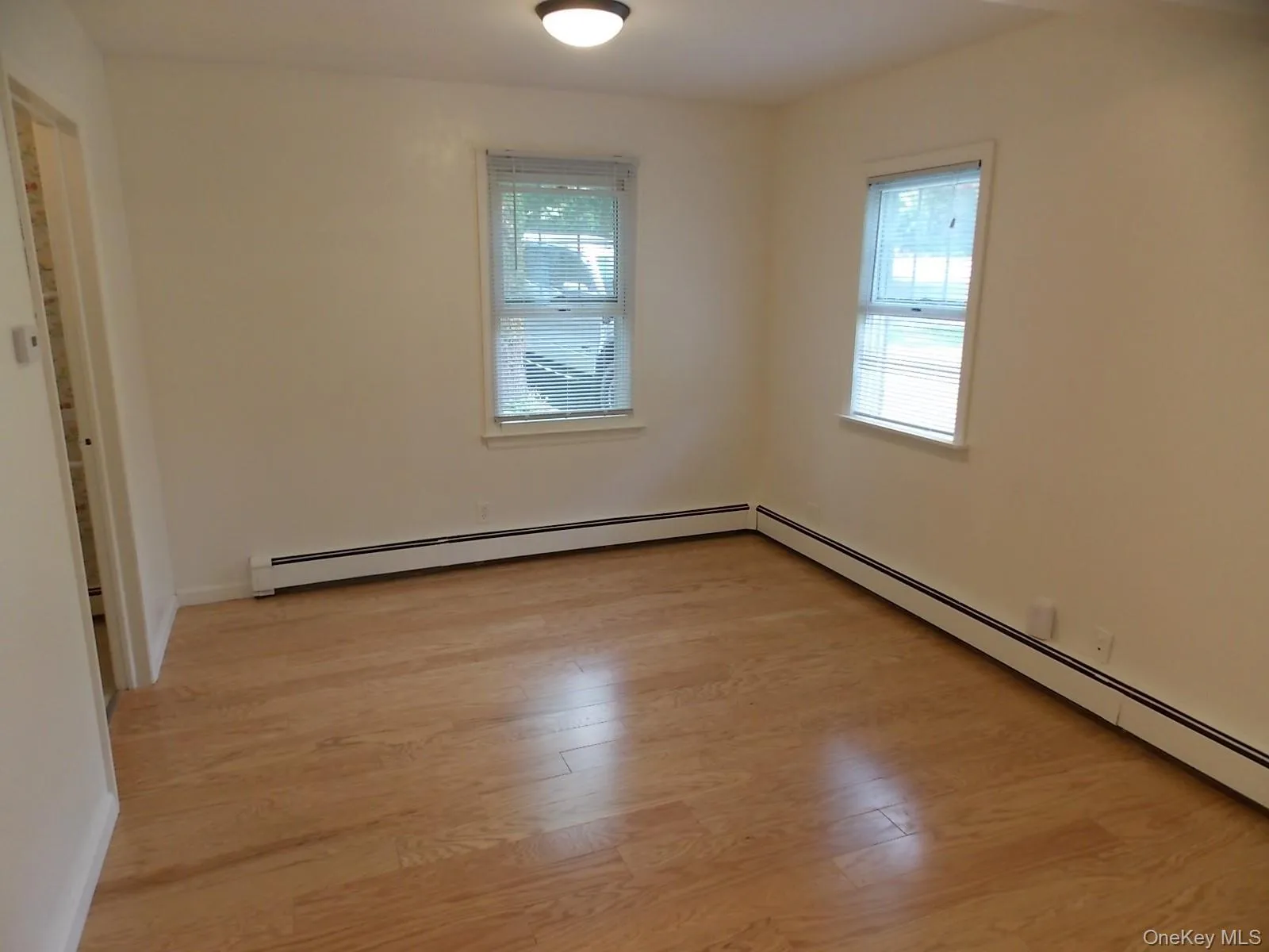 Spare room featuring plenty of natural light, baseboard heating, and light wood-type flooring Spare room featuring plenty of natural light, baseboard heating, and light wood-type flooring
