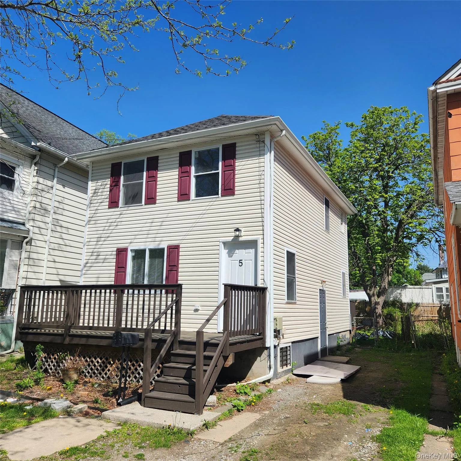View of front of property featuring a wooden deck View of front of property featuring a wooden deck