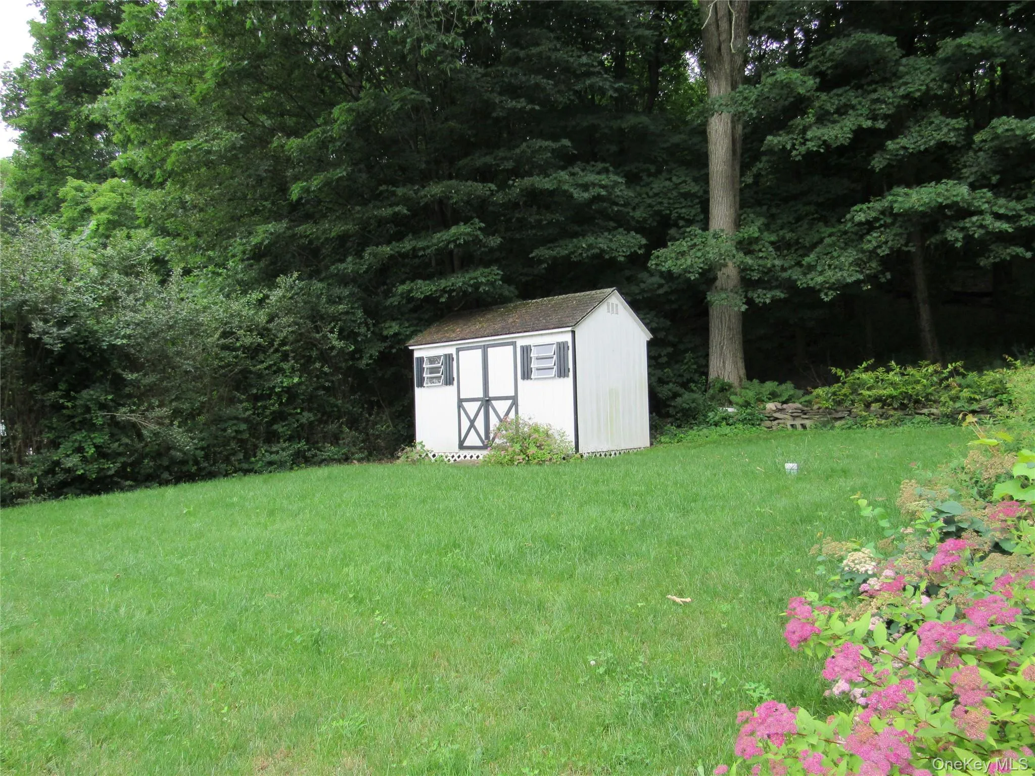 View of grassy yard featuring a storage shed View of grassy yard featuring a storage shed