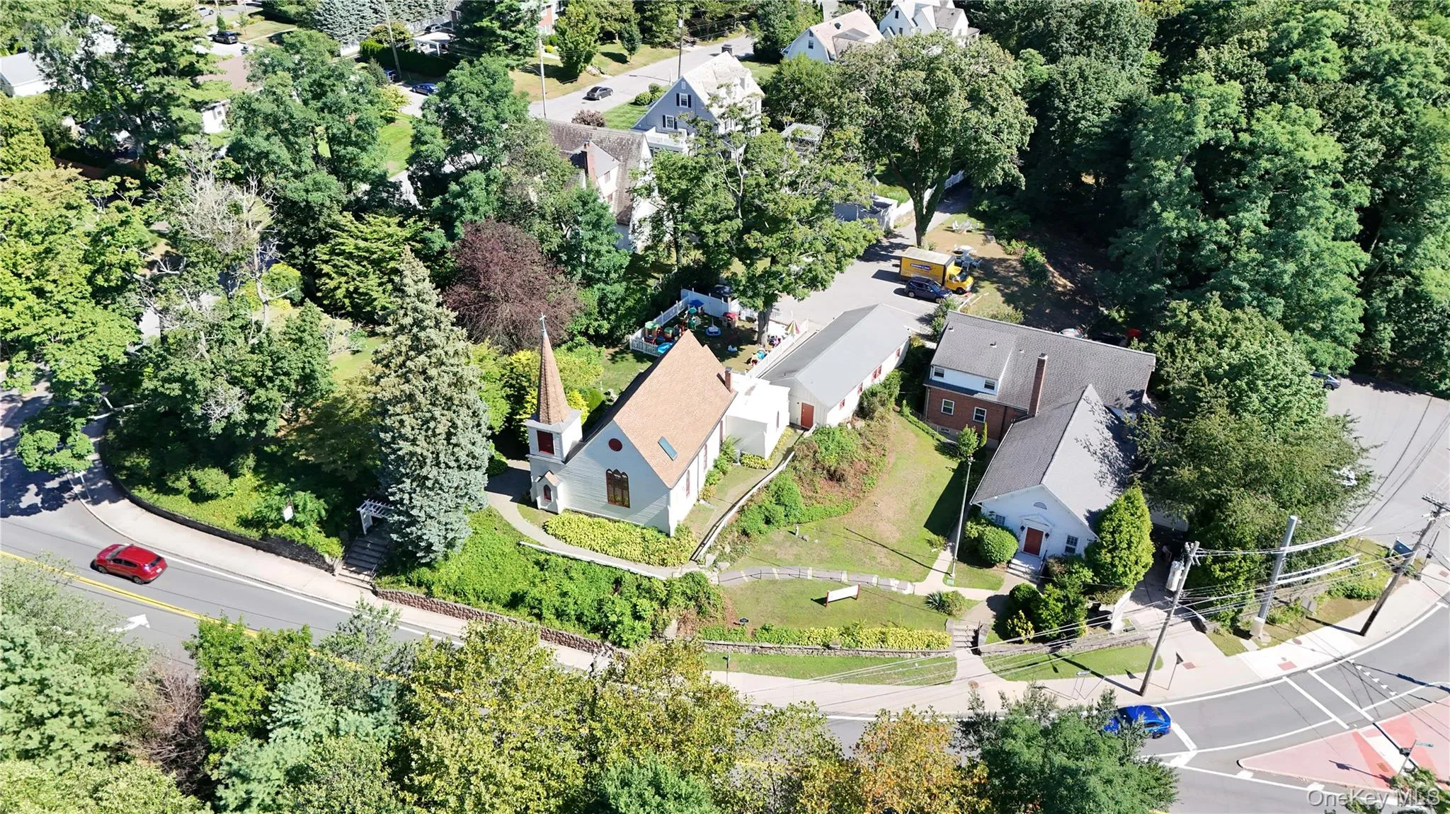 Aerial view of residential area with a tree filled landscape Aerial view of residential area with a tree filled landscape