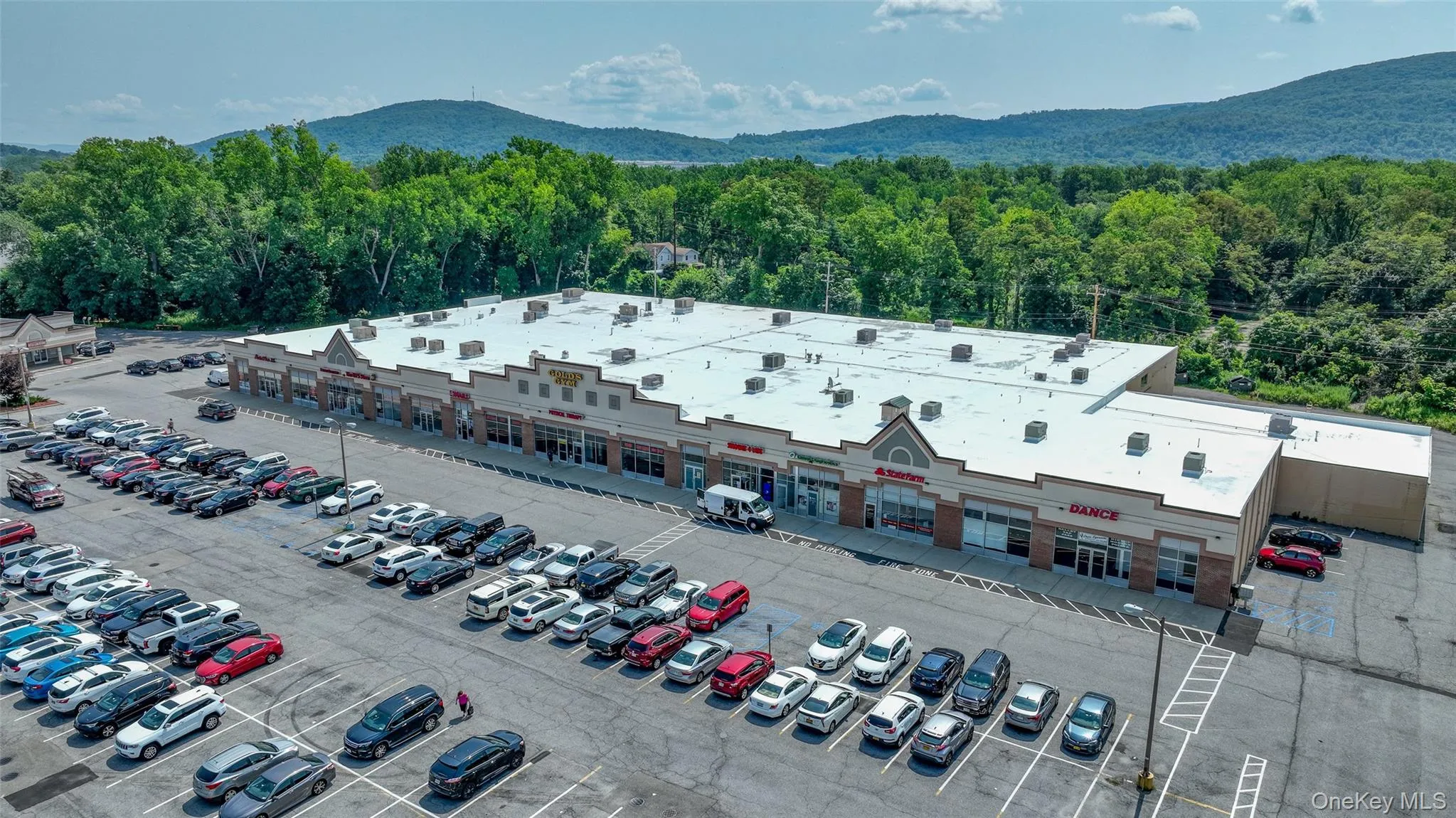 Aerial view of shopping center Aerial view of shopping center