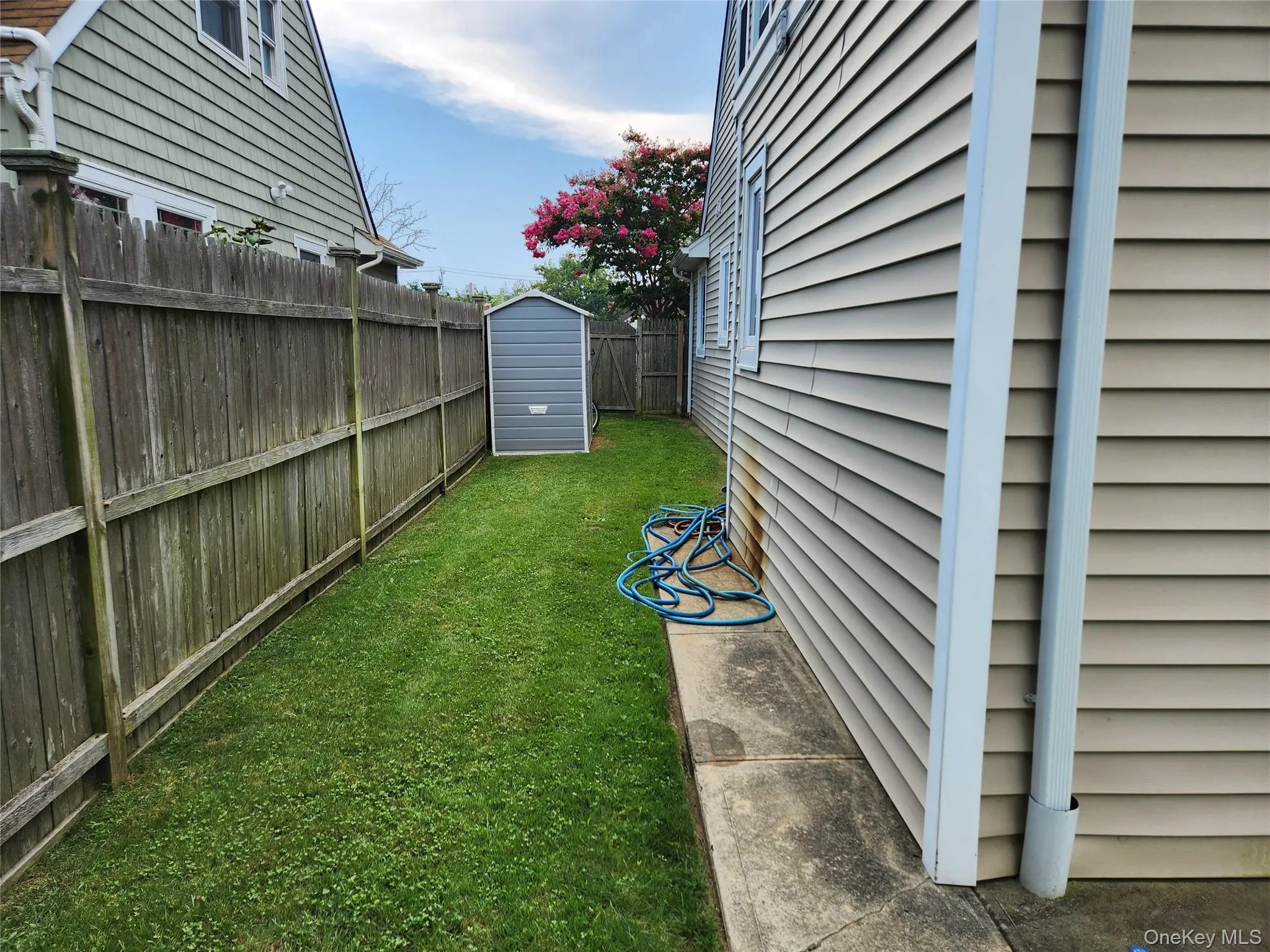 Fenced backyard Fenced backyard