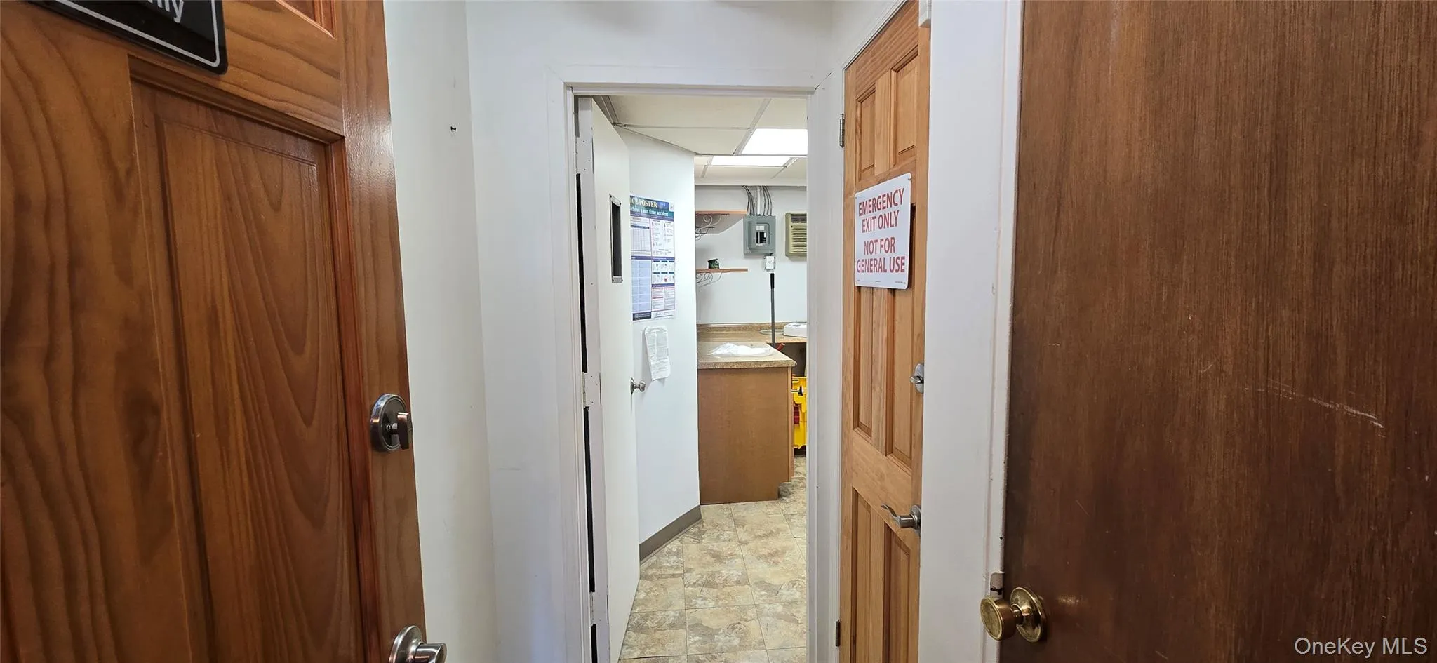 Corridor with stone finish flooring Corridor with stone finish flooring