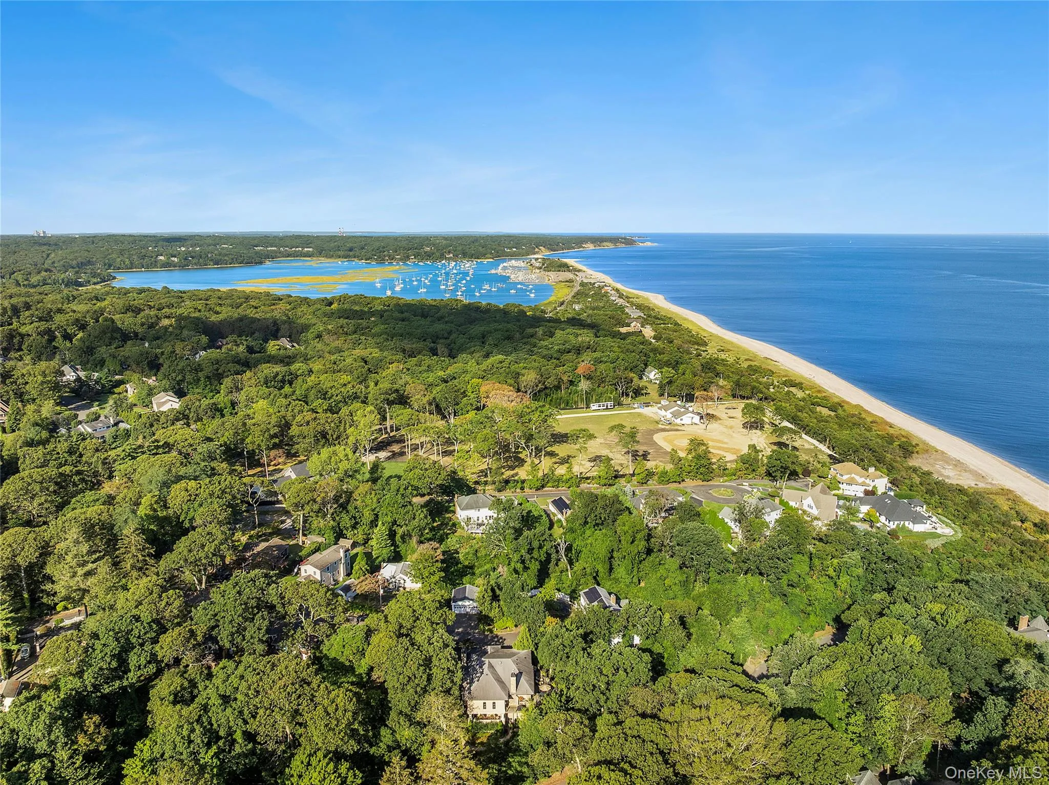 Aerial overview of property's location with unending shoreline Aerial overview of property's location with unending shoreline