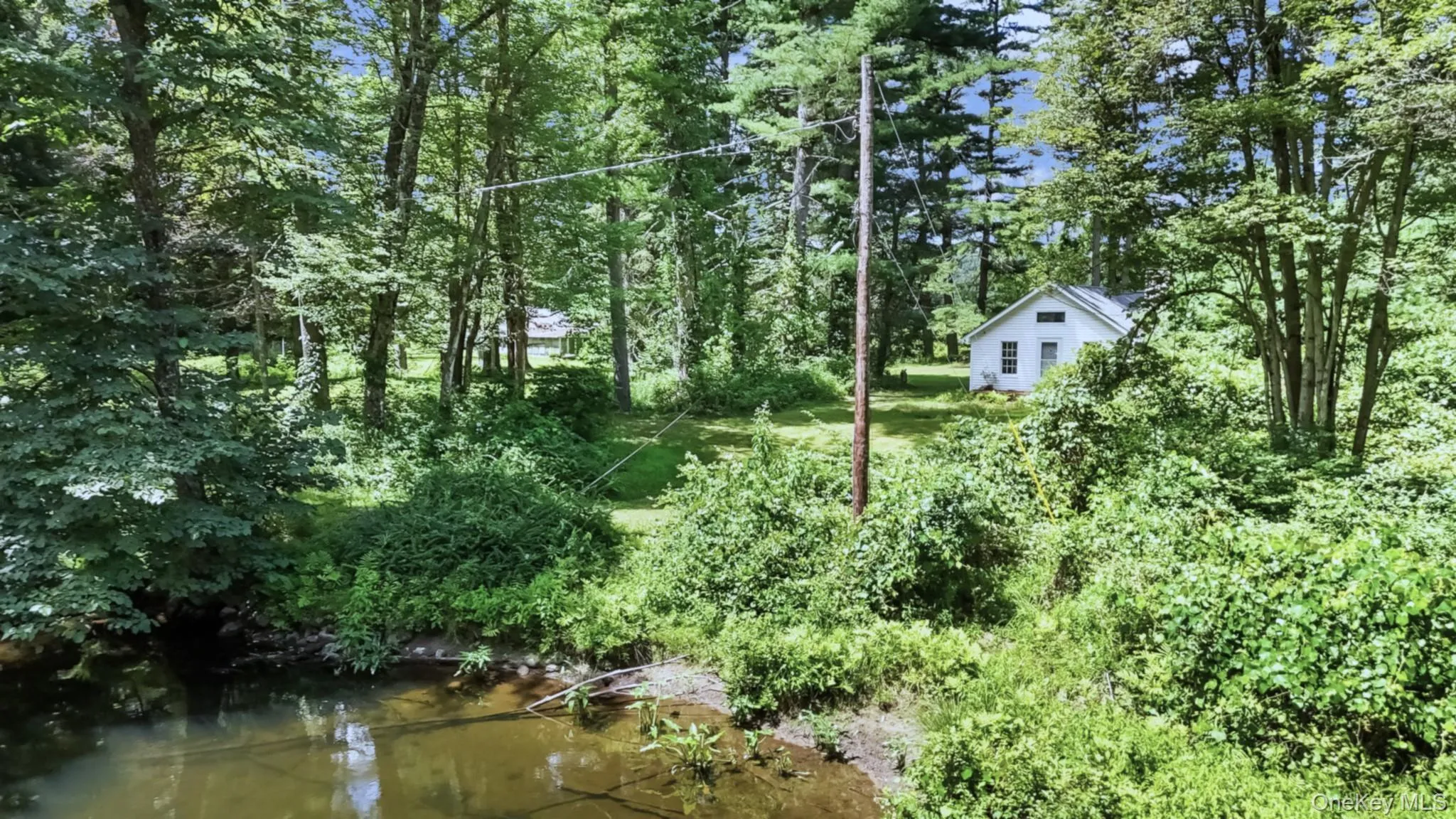 View of Basha Kill stream that runs along property. Guest House sits back pictured in view. View of Basha Kill stream that runs along property. Guest House sits back pictured in view.
