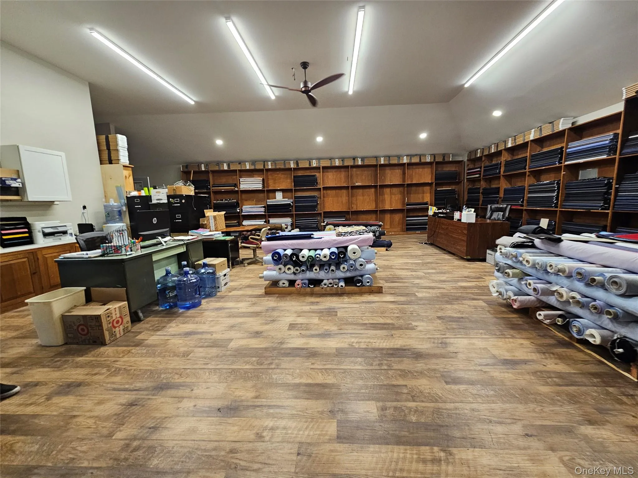 Garage with a ceiling fan Garage with a ceiling fan