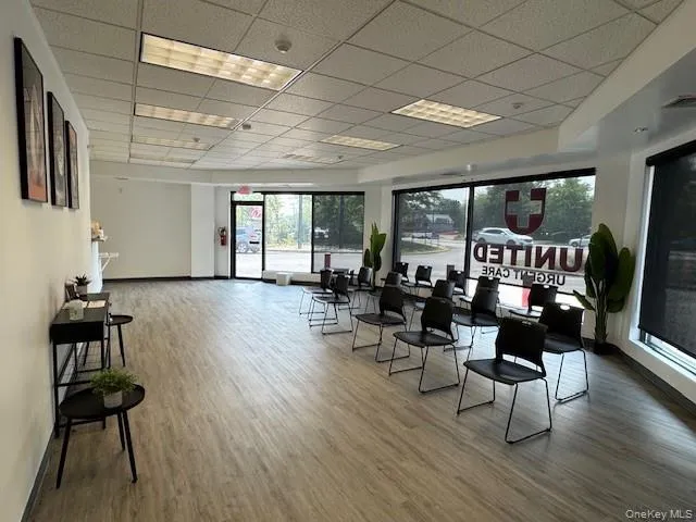 Community lobby with a drop ceiling Community lobby with a drop ceiling