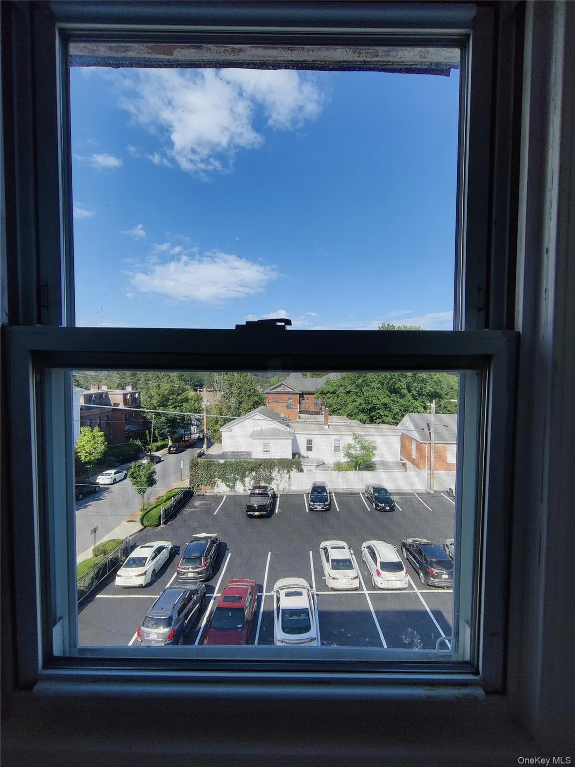 Detailed view of a parking lot Detailed view of a parking lot