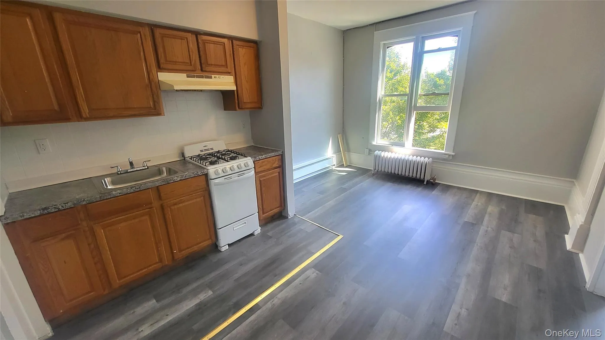 Kitchen with living room space allotted Kitchen with living room space allotted