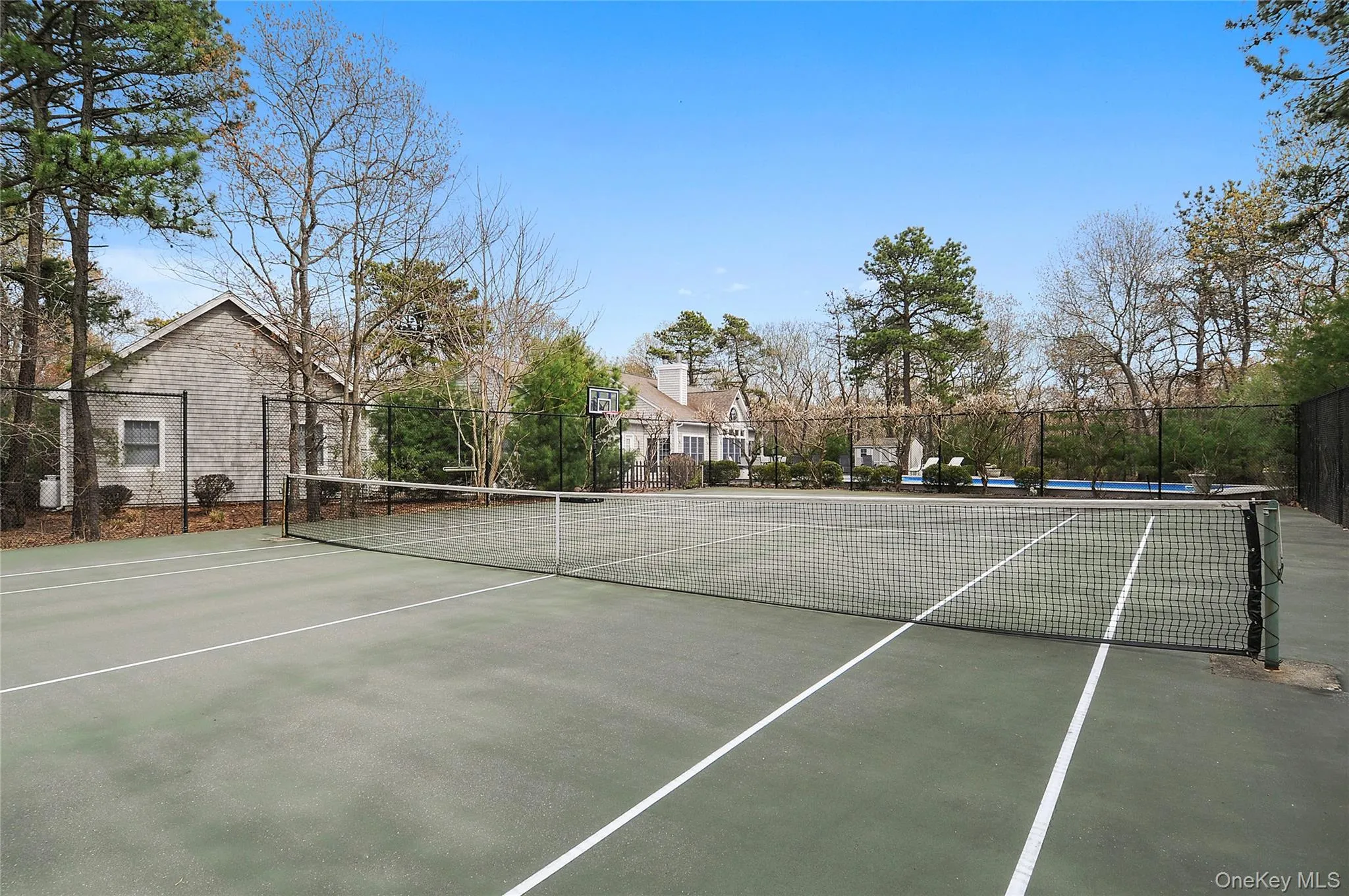View of tennis court View of tennis court