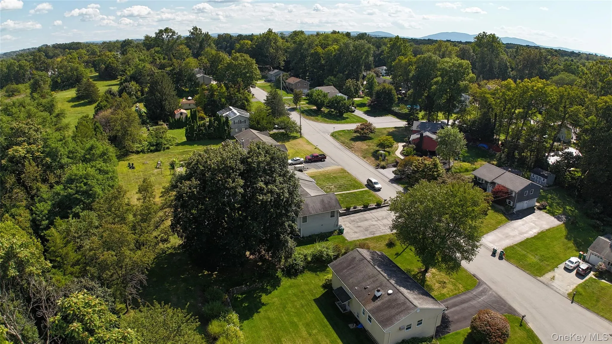 Aerial view of residential area featuring a forest Aerial view of residential area featuring a forest