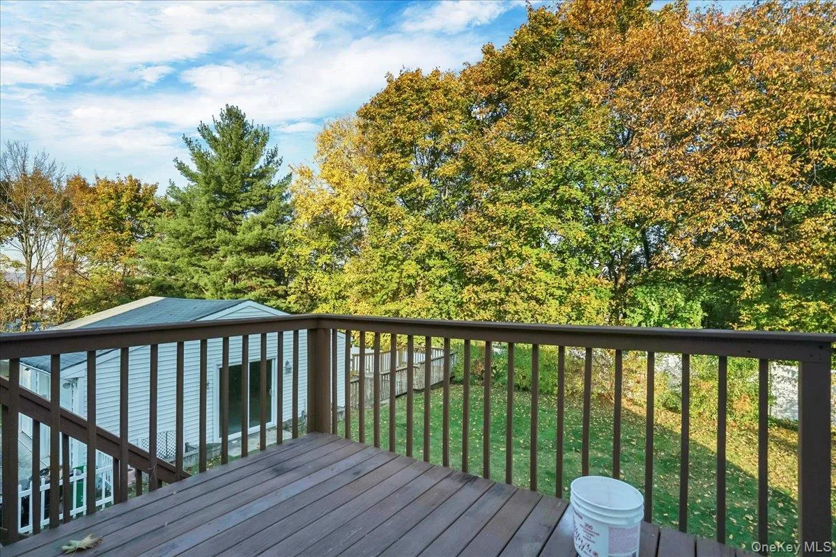 Wooden terrace with a yard Wooden terrace with a yard