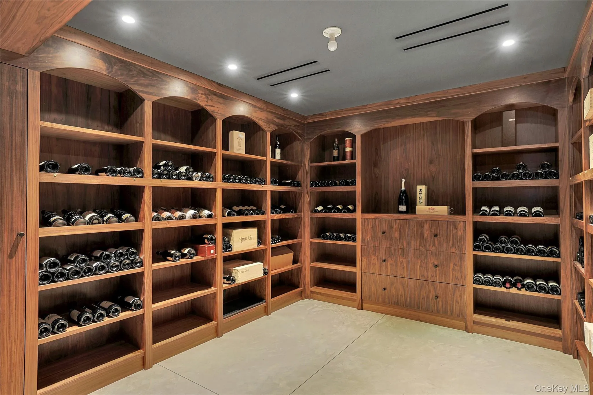 Wine cellar with recessed lighting Wine cellar with recessed lighting