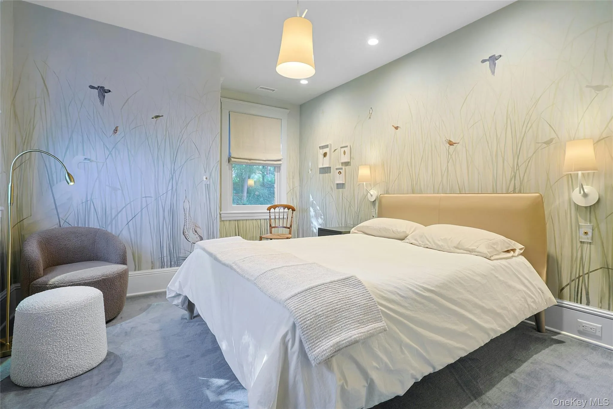 Carpeted bedroom with recessed lighting and baseboards Carpeted bedroom with recessed lighting and baseboards