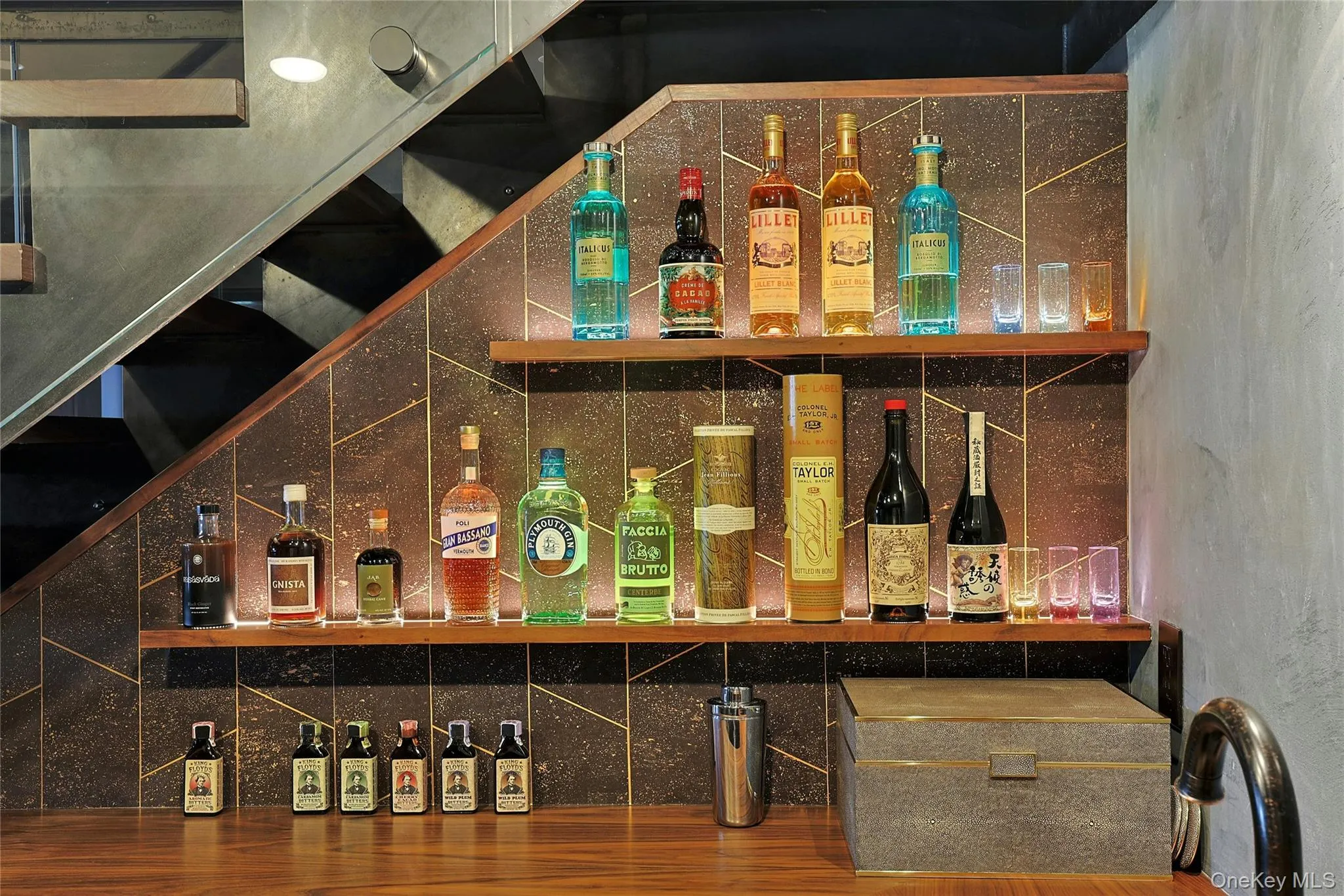 Bar with wood finished floors Bar with wood finished floors