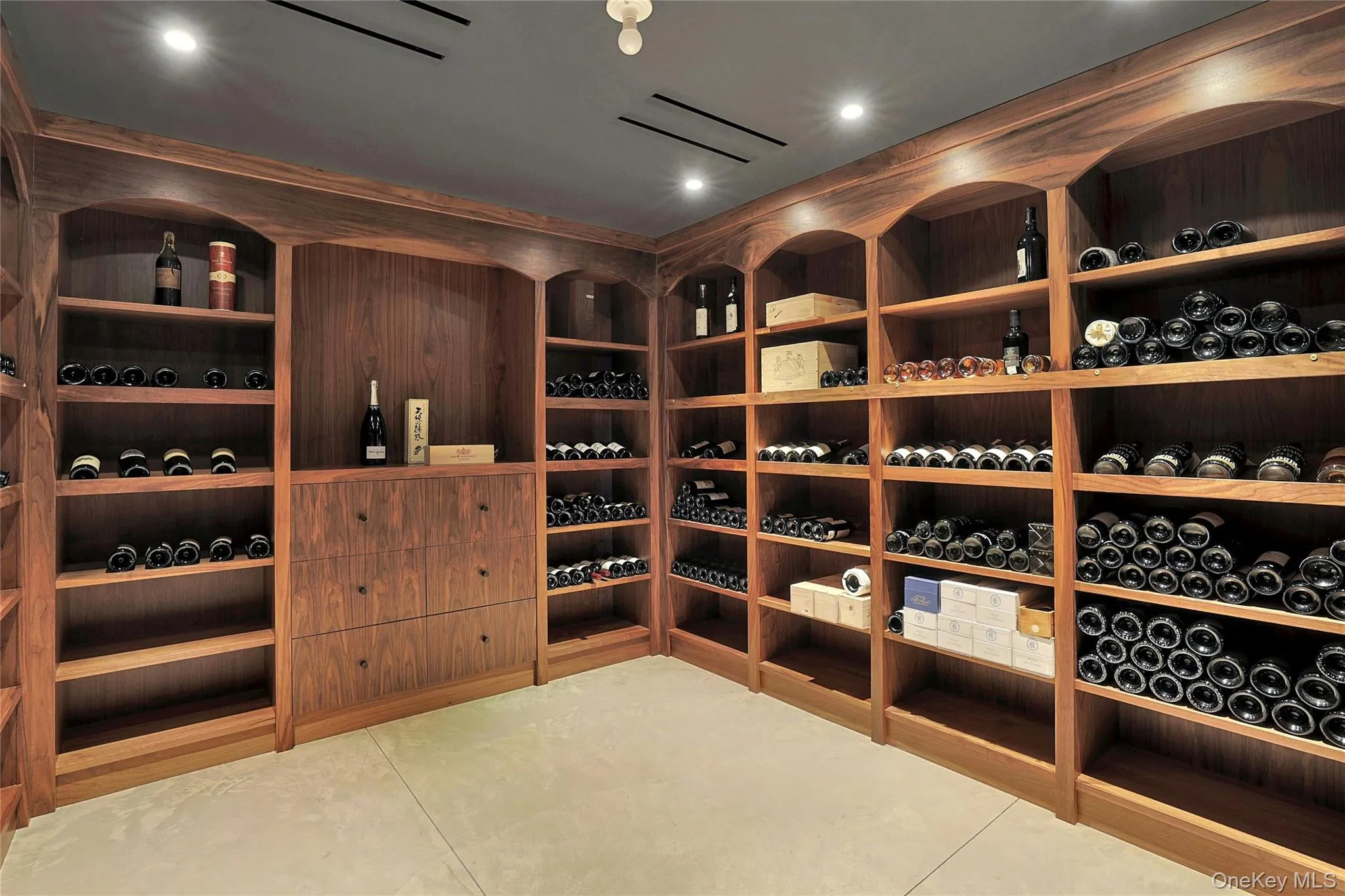 Wine area with recessed lighting Wine area with recessed lighting