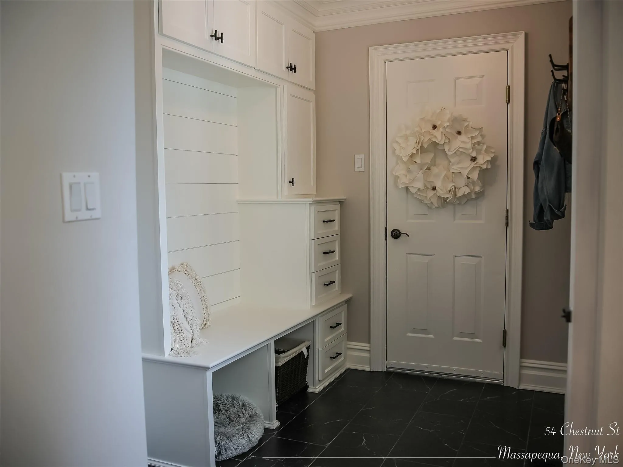 Mudroom with built in cabinets Mudroom with built in cabinets