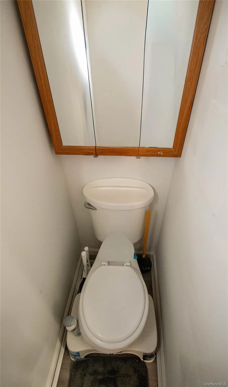 Bathroom featuring toilet and baseboards Bathroom featuring toilet and baseboards