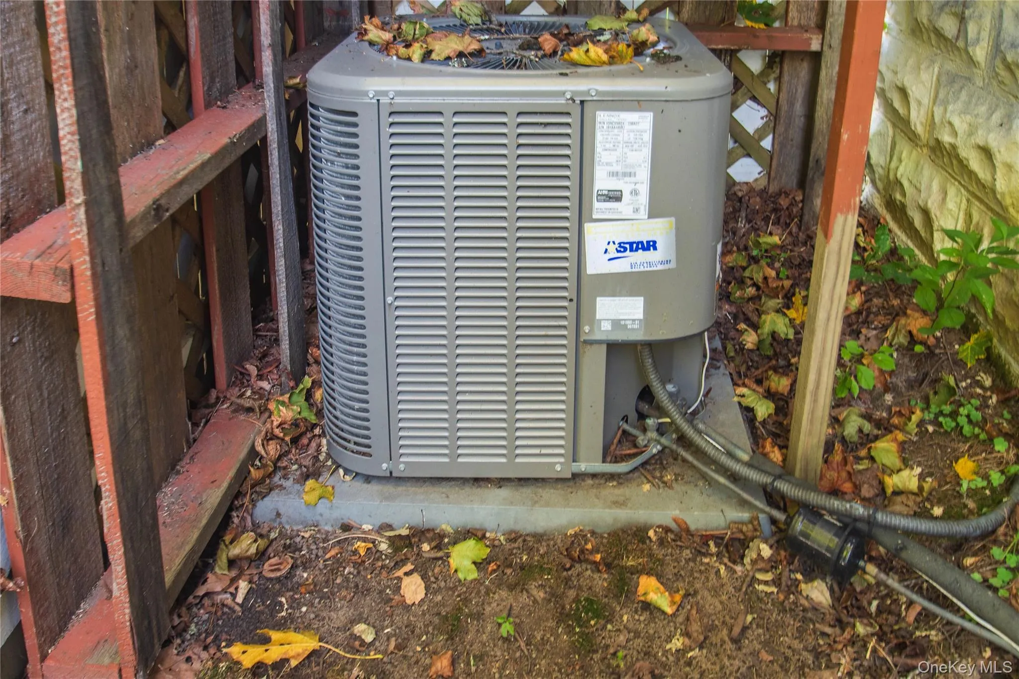 Exterior view of a central AC unit Exterior view of a central AC unit