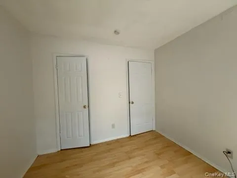 Unfurnished bedroom featuring light wood-style flooring and a closet Unfurnished bedroom featuring light wood-style flooring and a closet
