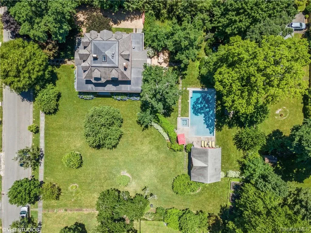 Bird's eye view of pool and expansive grounds Bird's eye view of pool and expansive grounds