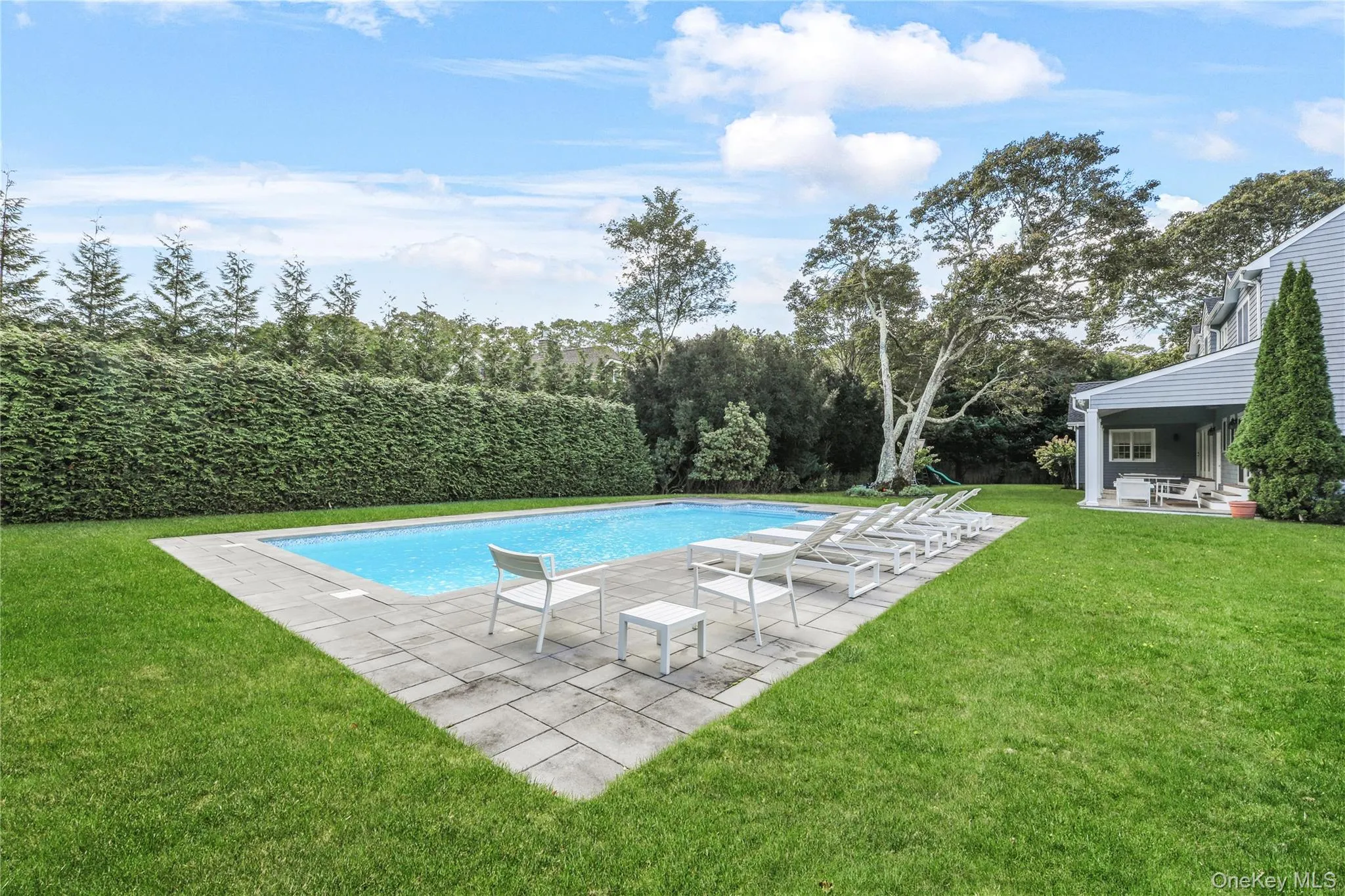View of pool featuring a patio area and a lawn View of pool featuring a patio area and a lawn