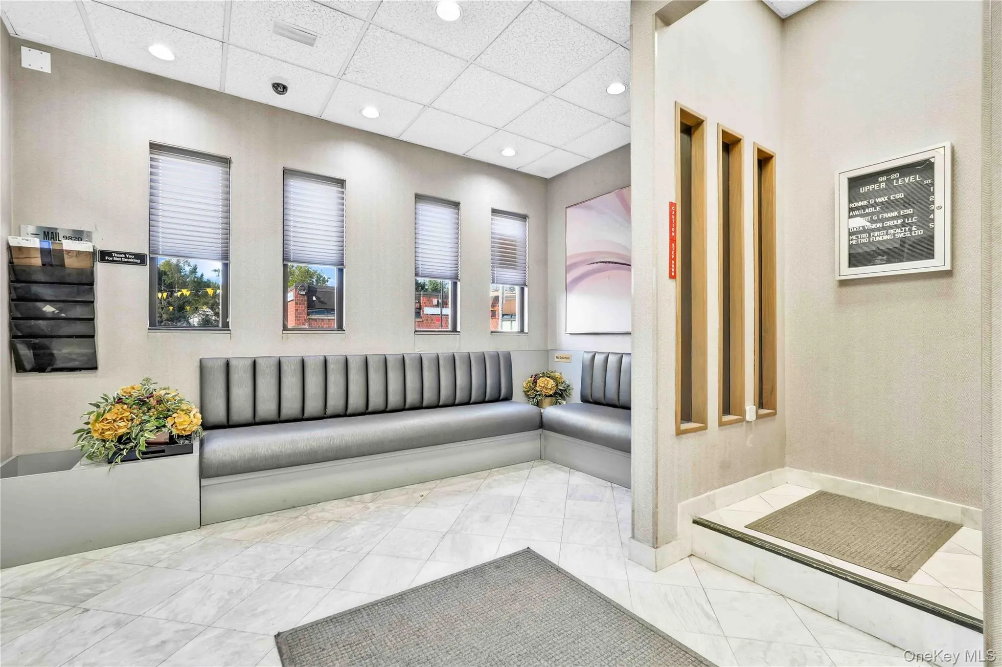 Bathroom featuring a paneled ceiling, tile patterned floors, and recessed lighting Bathroom featuring a paneled ceiling, tile patterned floors, and recessed lighting