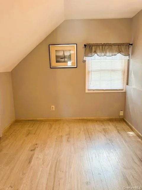 Additional living space featuring vaulted ceiling and light wood-type flooring Additional living space featuring vaulted ceiling and light wood-type flooring