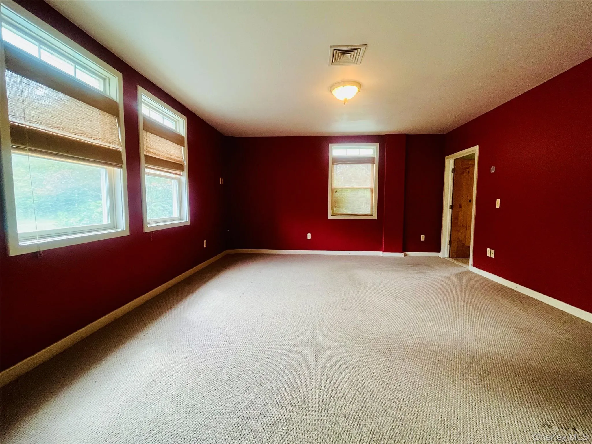 Carpeted empty room featuring baseboards Carpeted empty room featuring baseboards