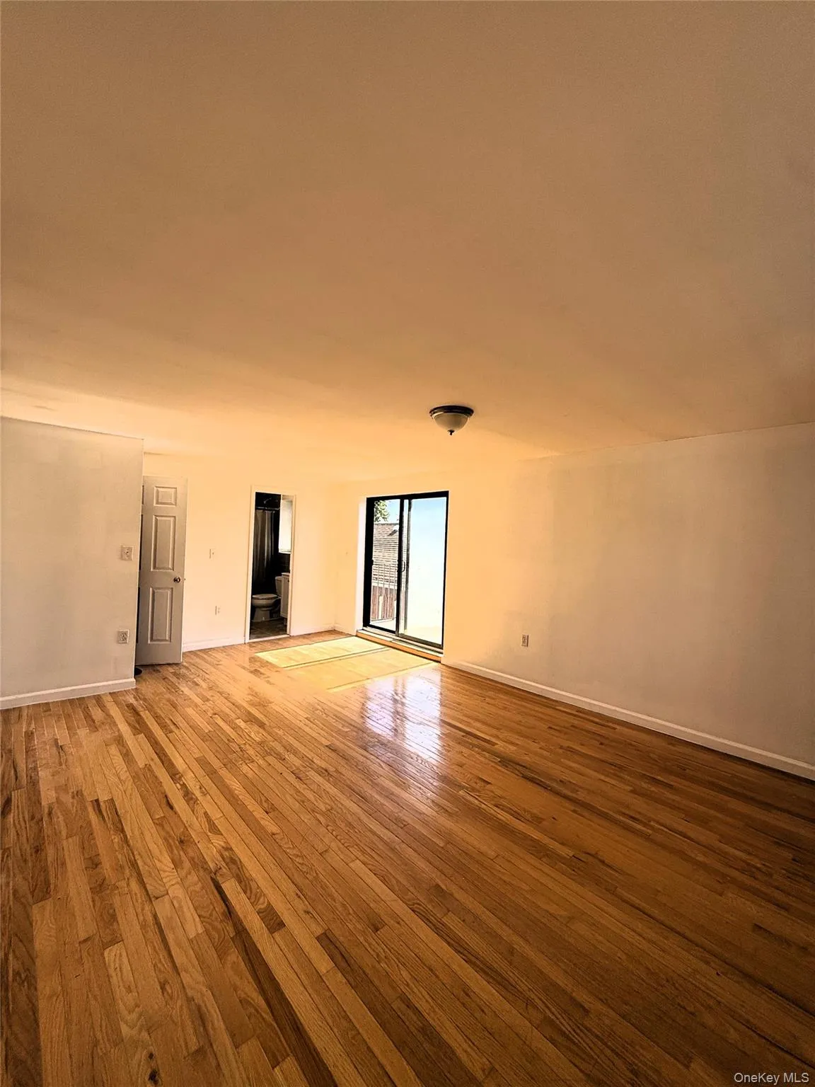 Empty room with light wood finished floors and baseboards Empty room with light wood finished floors and baseboards