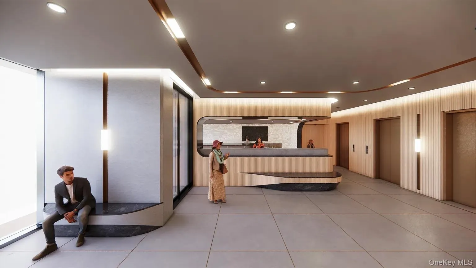 Reception with recessed lighting Reception with recessed lighting