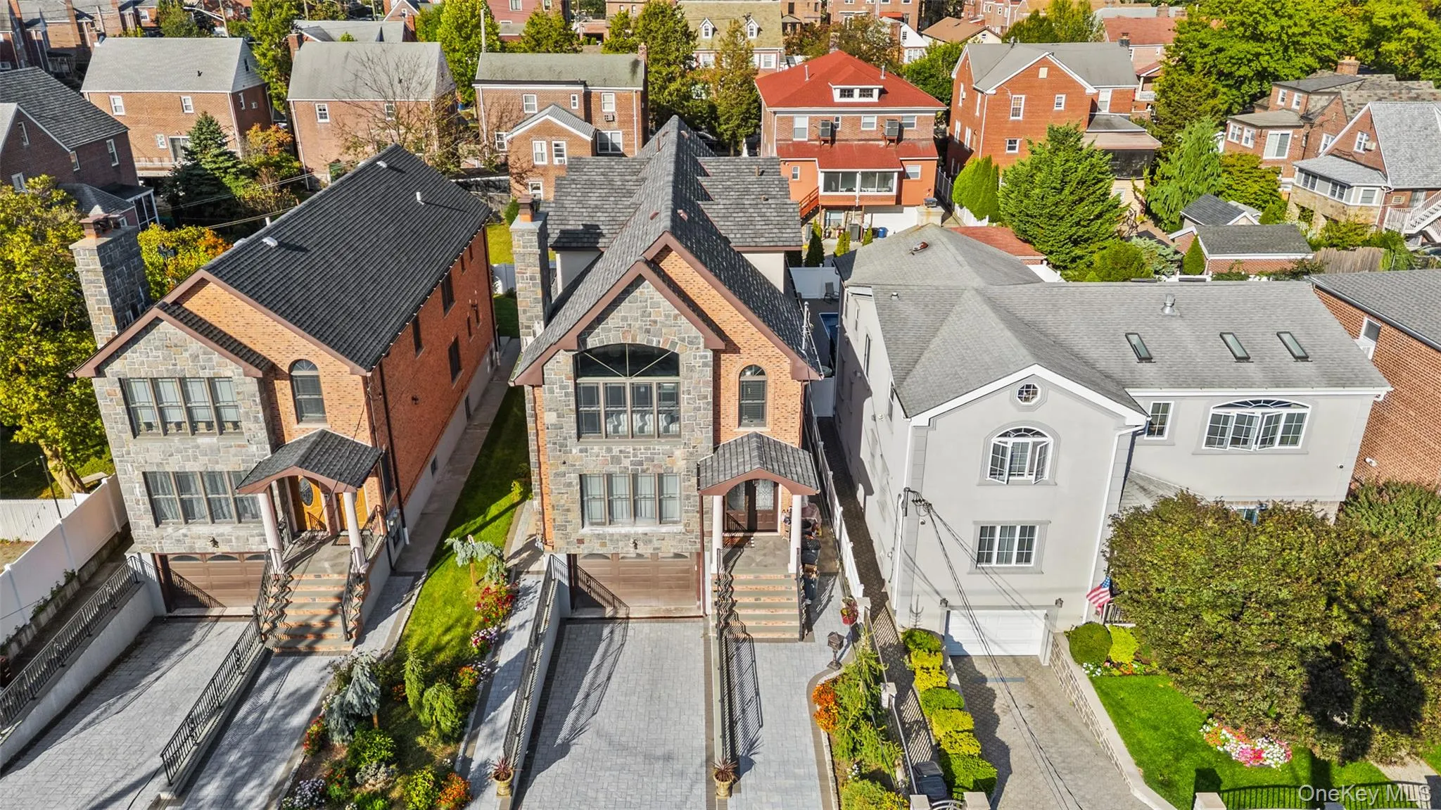 Aerial perspective of suburban area Aerial perspective of suburban area