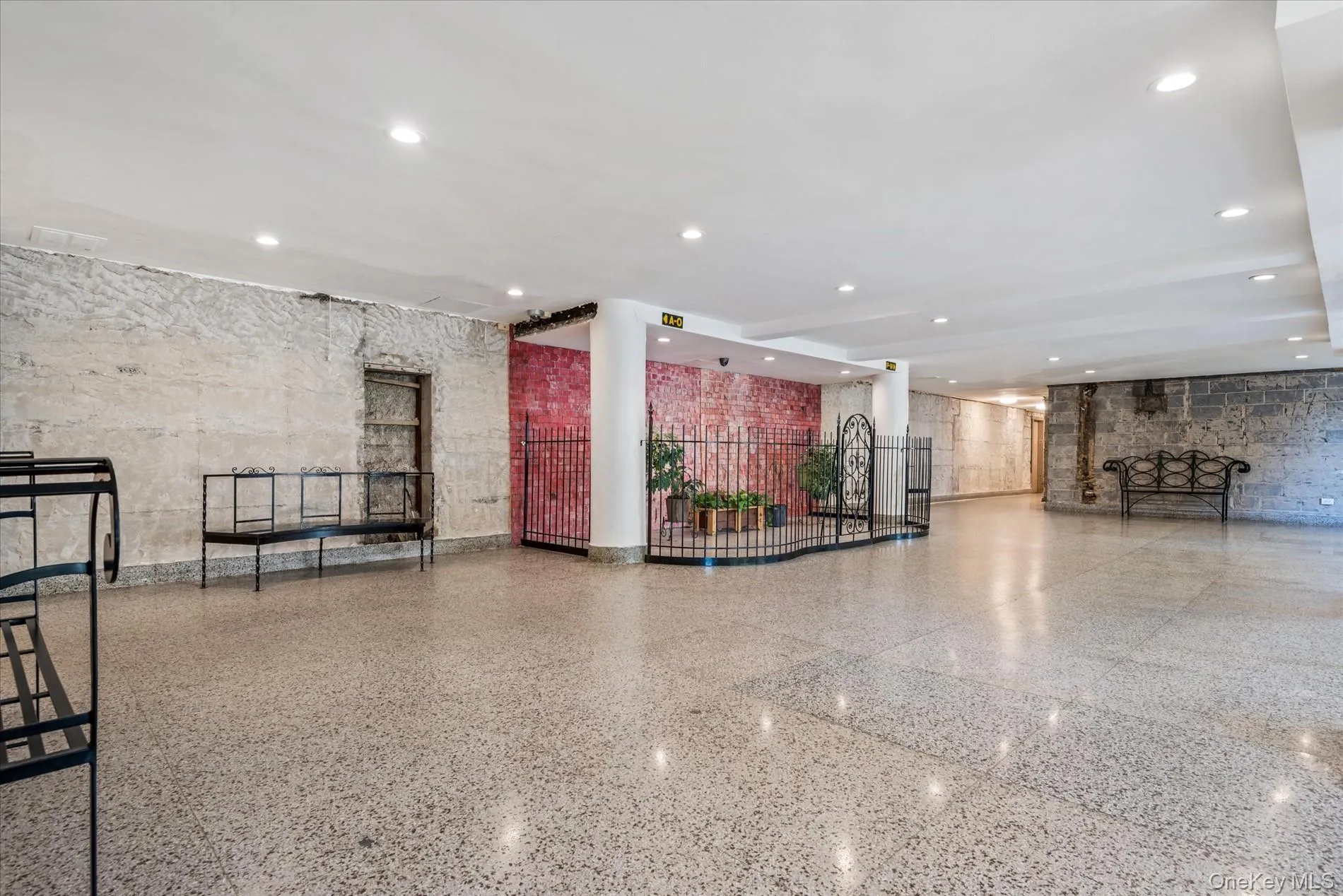 Building lobby with recessed lighting Building lobby with recessed lighting