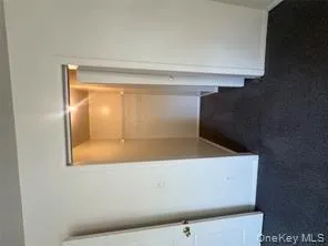 Hallway with dark colored carpet Hallway with dark colored carpet
