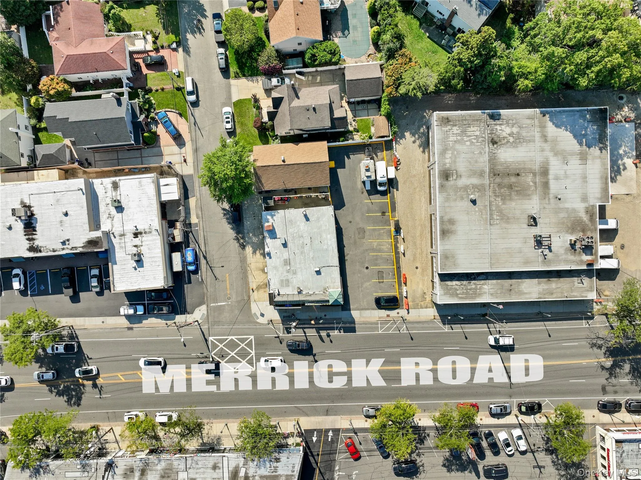 Aerial perspective of suburban area Aerial perspective of suburban area