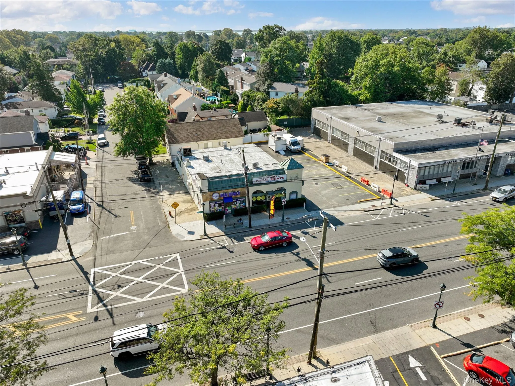 Bird's eye view of a commercial area Bird's eye view of a commercial area