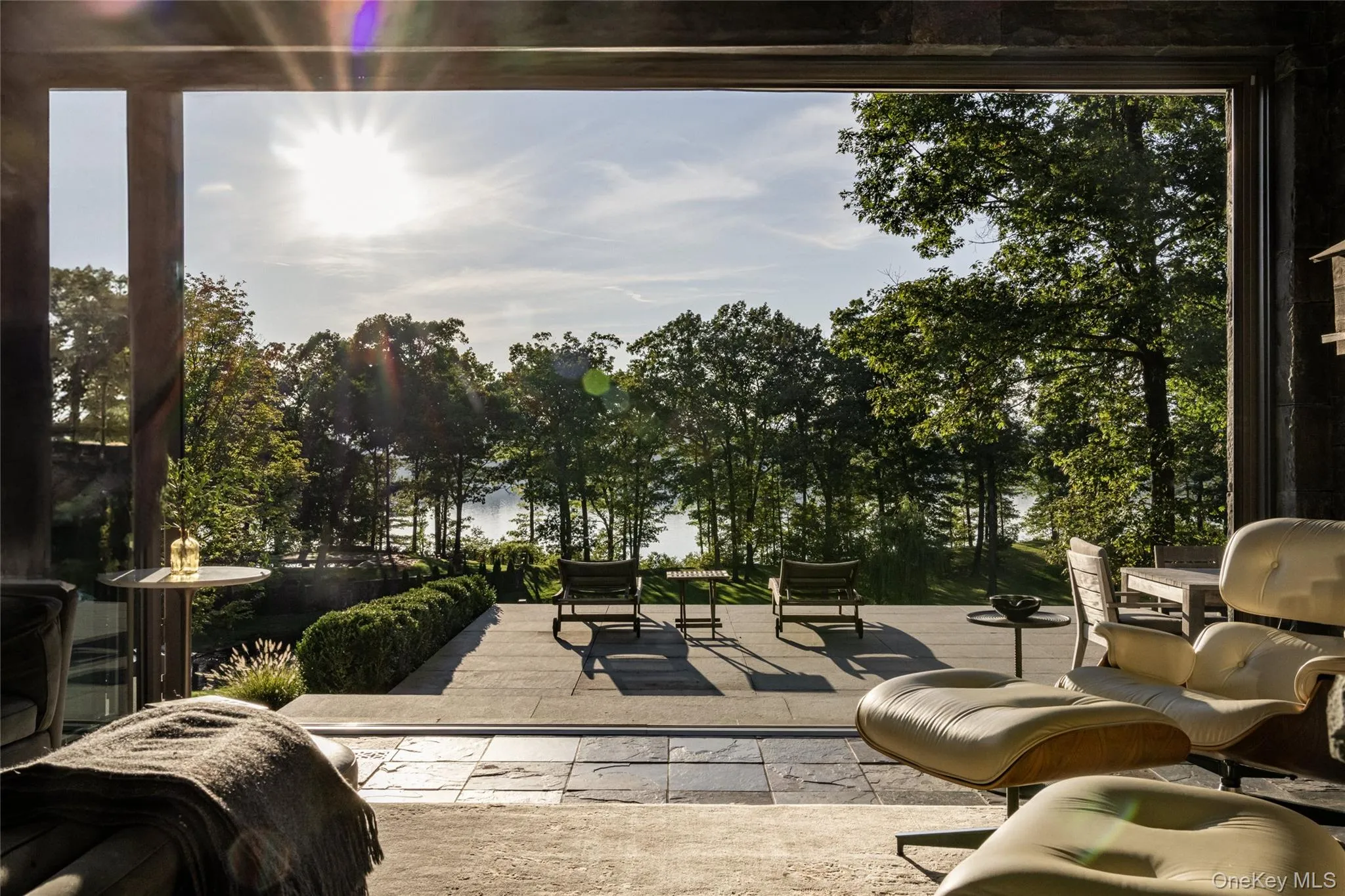 a patio area and view a patio area and view