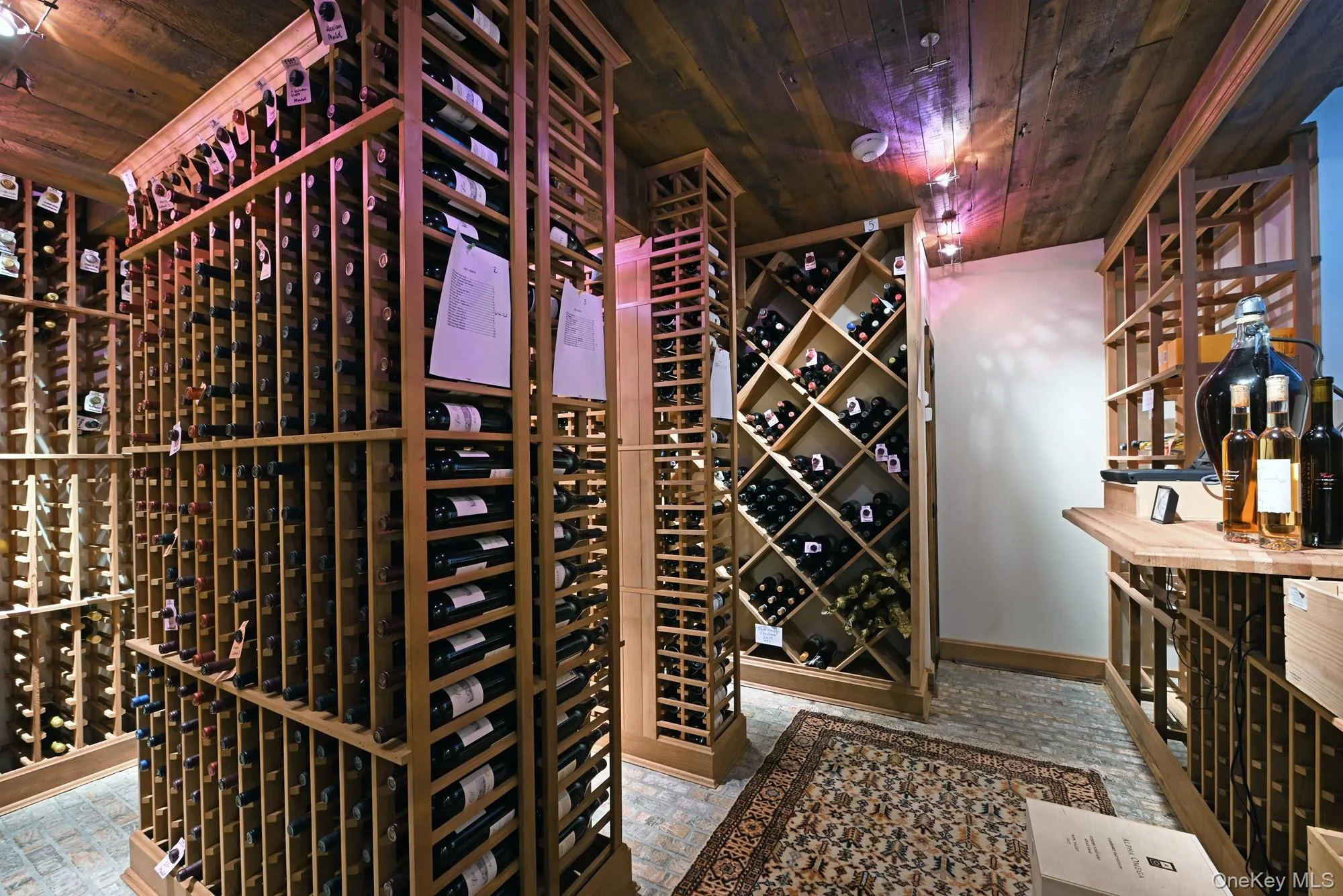 Wine area with wood ceiling Wine area with wood ceiling