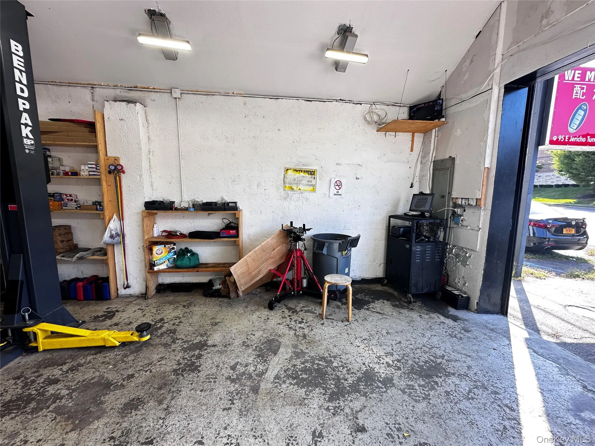 Garage with electric panel Garage with electric panel