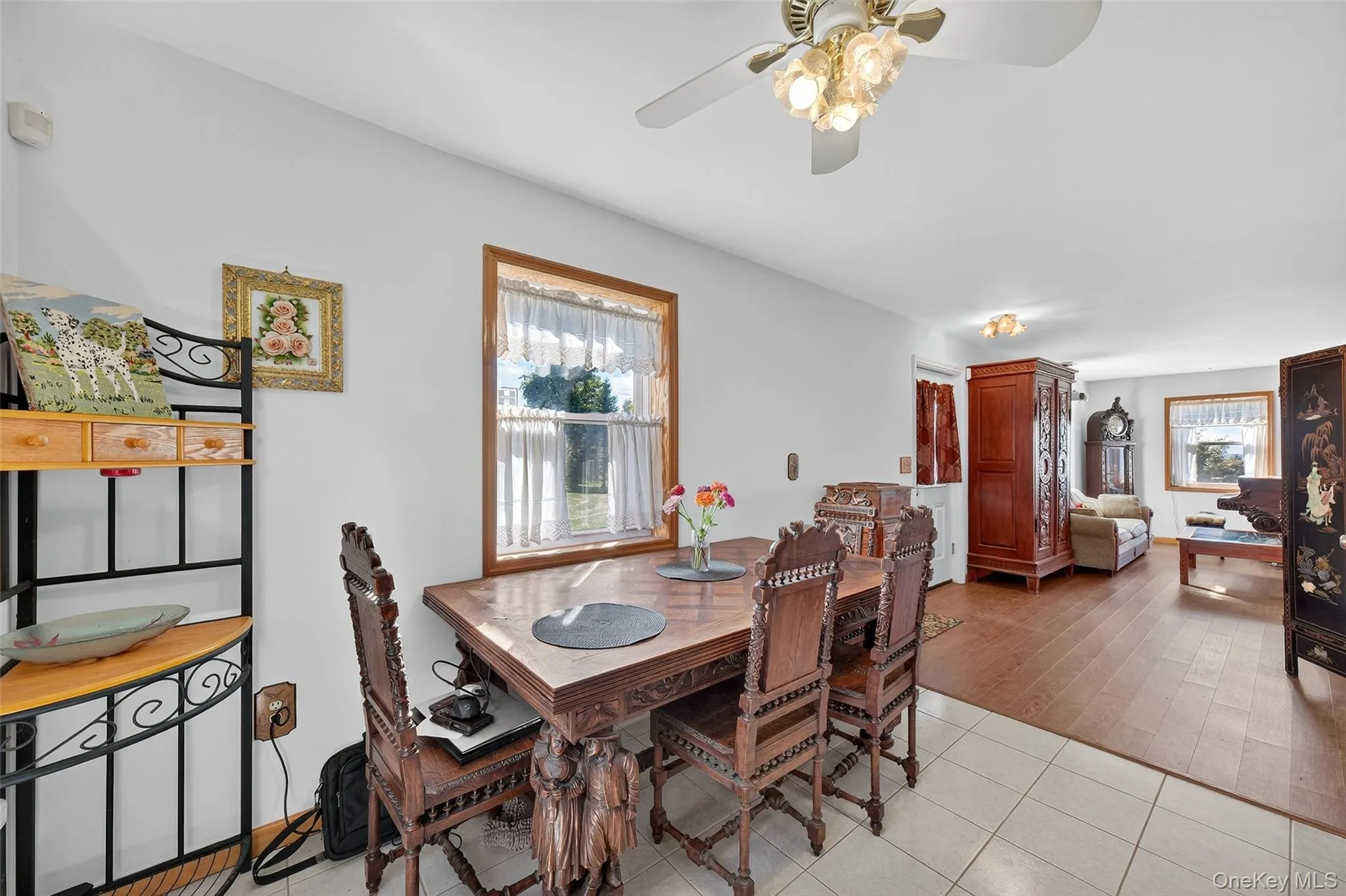 Dining area with tile floors Dining area with tile floors