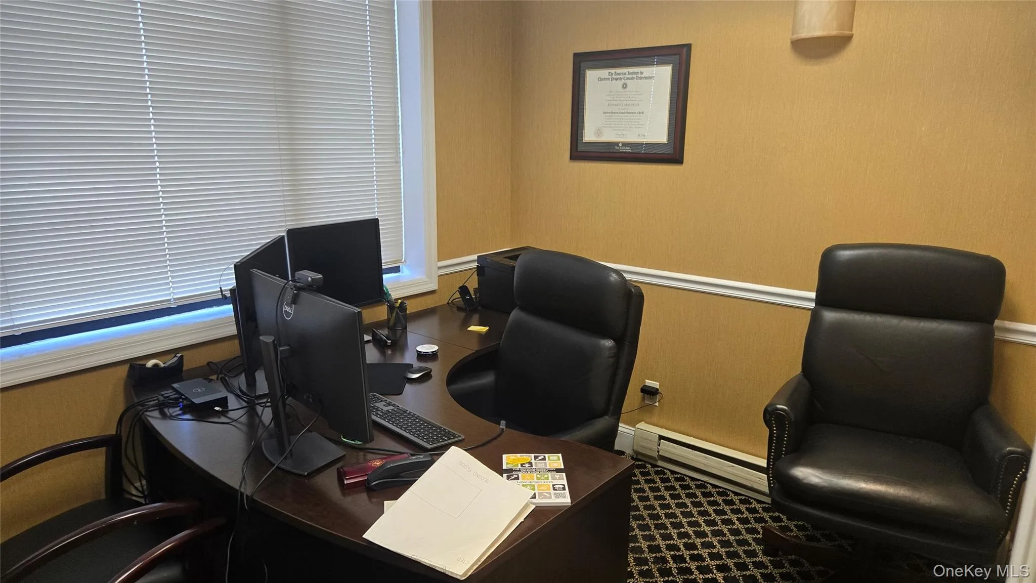 Home office with baseboard heating Home office with baseboard heating