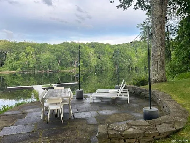 View of patio / terrace featuring a lake view and across the lake View of patio / terrace featuring a lake view and across the lake