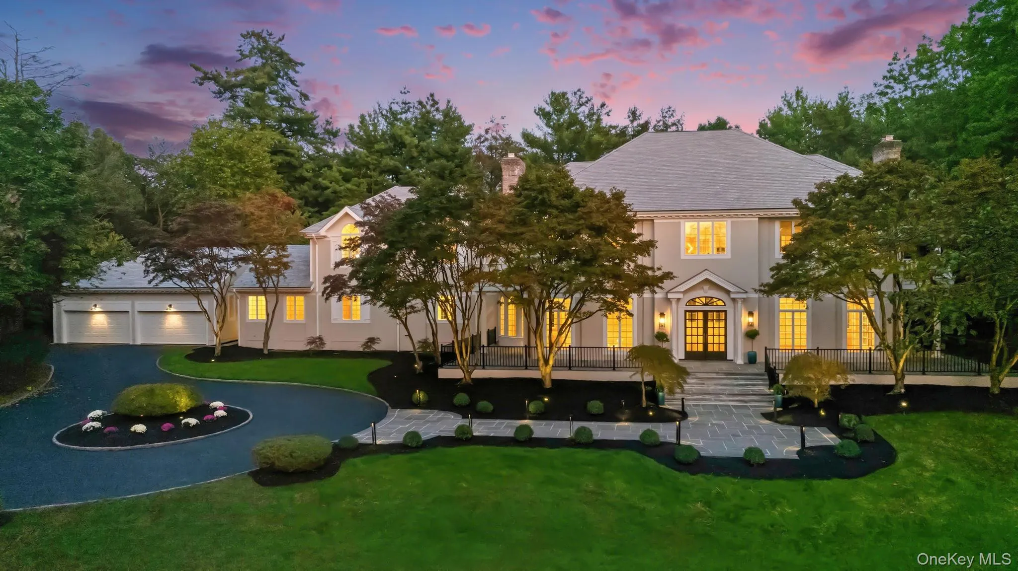 Twilight front view of this architectural masterpiece Twilight front view of this architectural masterpiece