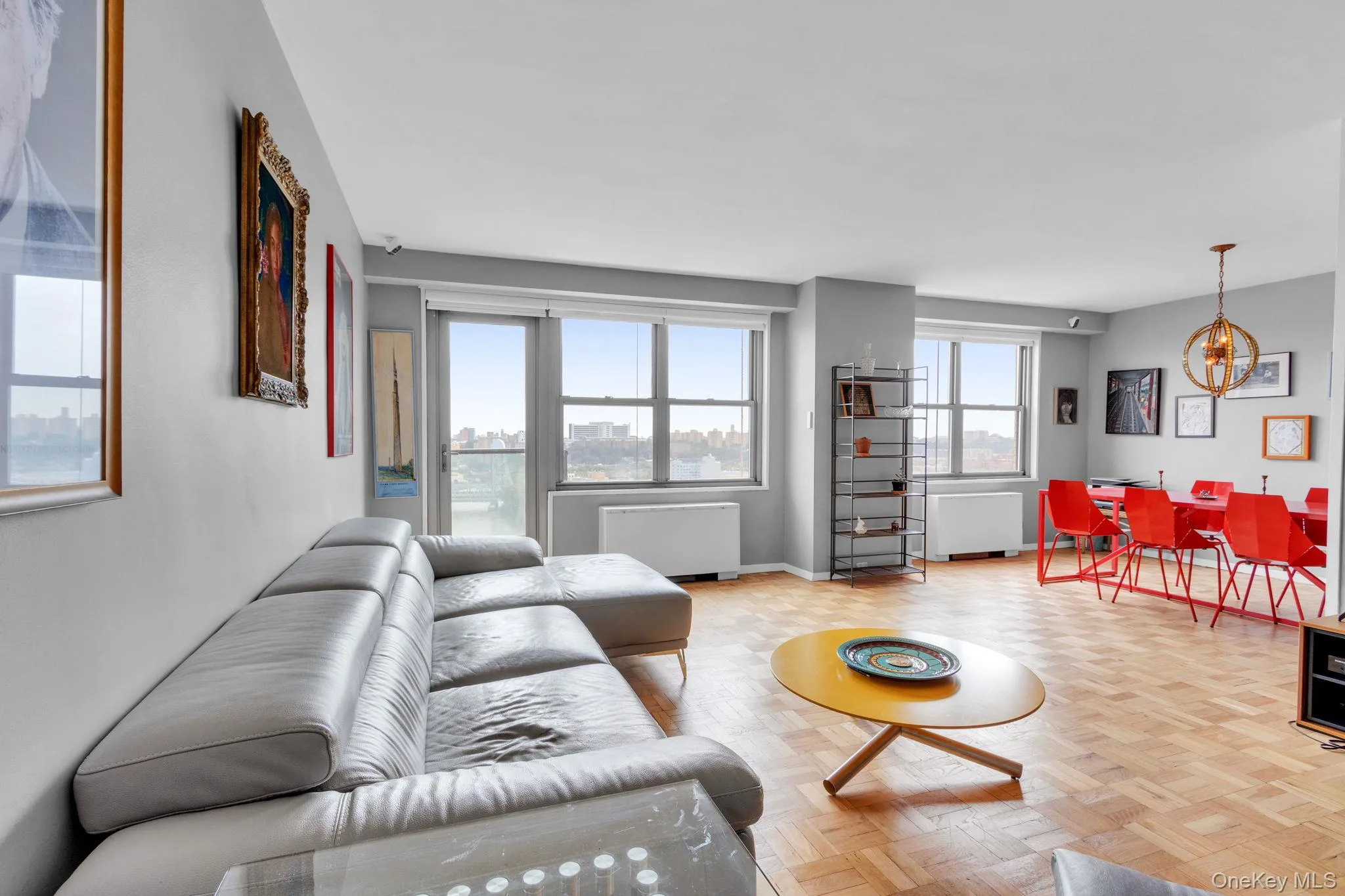 Living room with radiator heating unit Living room with radiator heating unit
