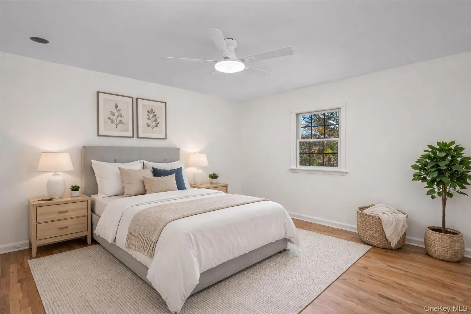 Virtually staged bedroom. Virtually staged bedroom.