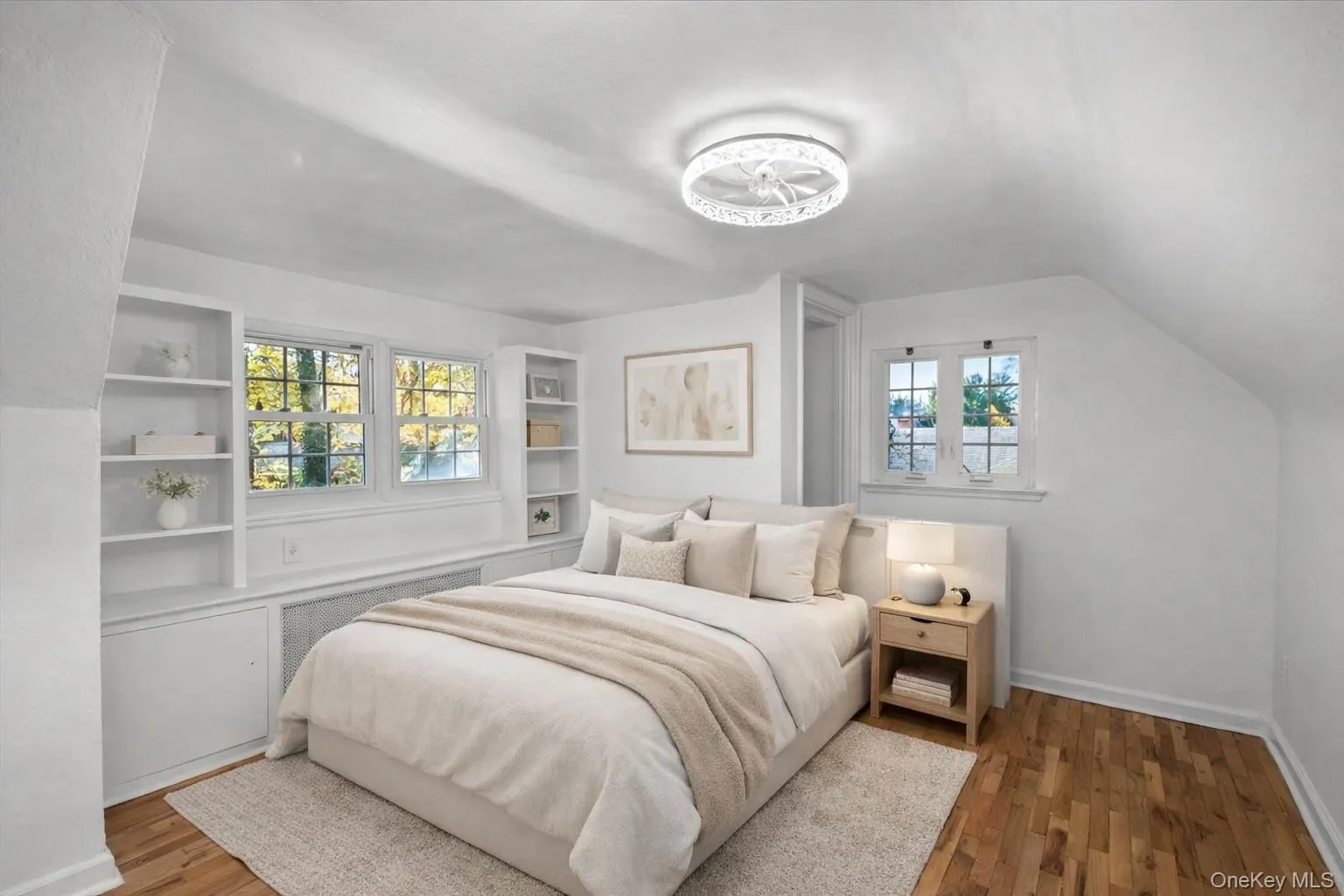 Virtually staged bedroom. Virtually staged bedroom.