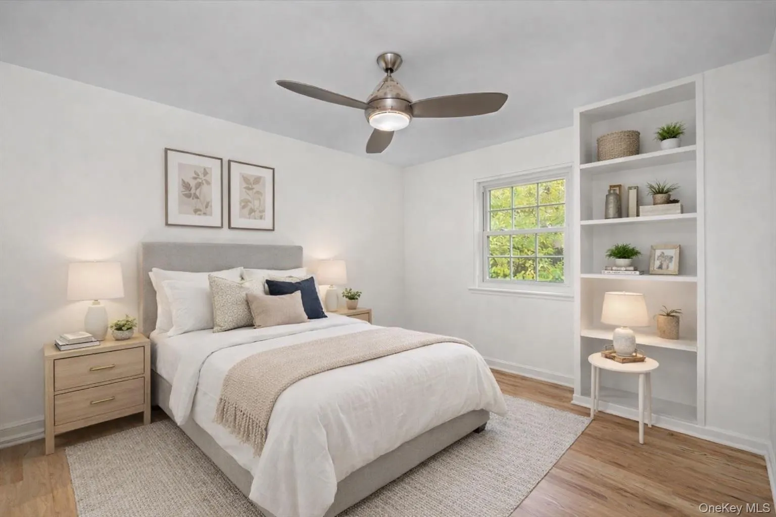 Virtually staged bedroom. Virtually staged bedroom.